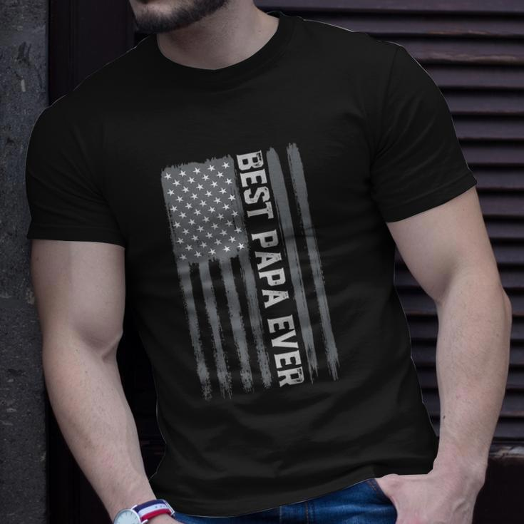 Best Papa Ever Vintage American Flag 4Th Of July Patriotic Unisex T-Shirt Gifts for Him