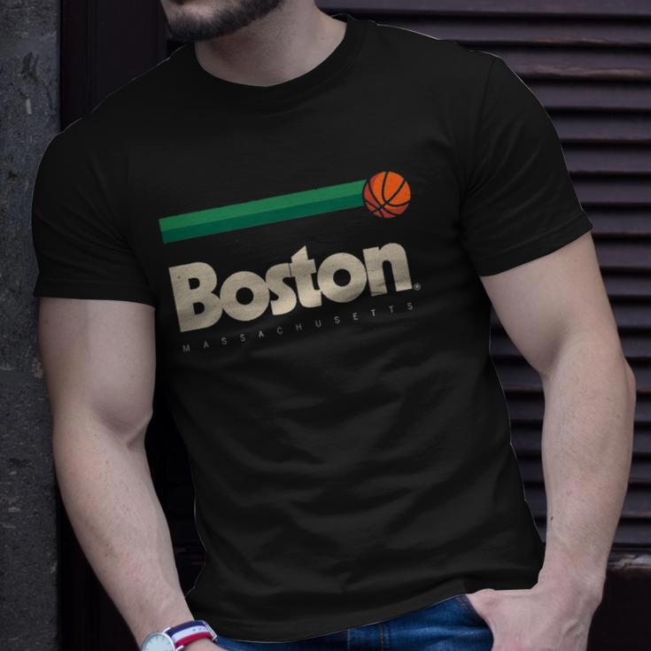Boston Basketball B-Ball Massachusetts Green Retro Boston Unisex T-Shirt Gifts for Him
