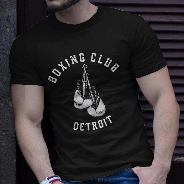 Boxing Club Detroit Distressed Gloves Unisex T-Shirt Gifts for Him
