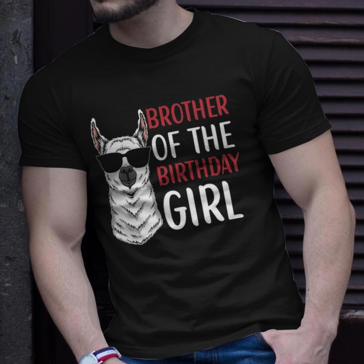 Brother Of The Birthday Girl Matching Birthday Outfit Llama Unisex T-Shirt Gifts for Him