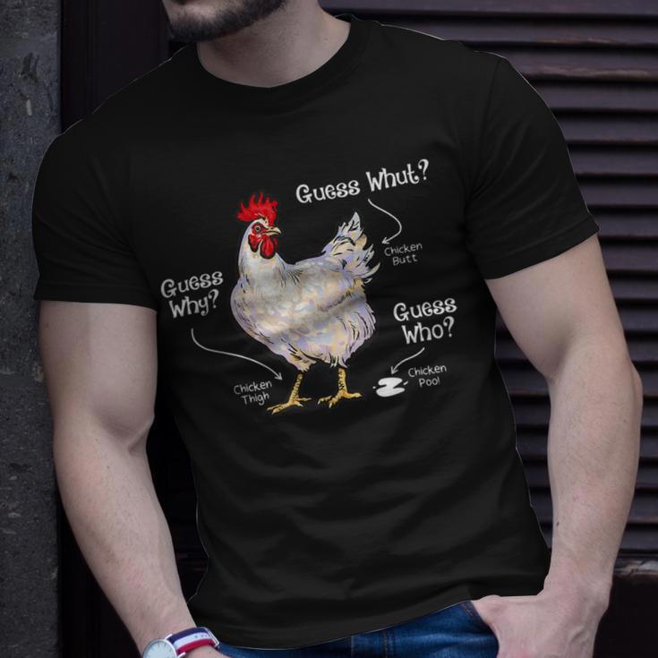Chicken Chicken Chicken Butt Funny Joke Farmer Meme Hilarious Unisex T-Shirt Gifts for Him
