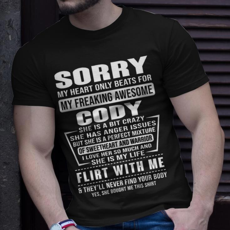 Cody Name Sorry My Heart Only Beats For Cody T-Shirt Gifts for Him