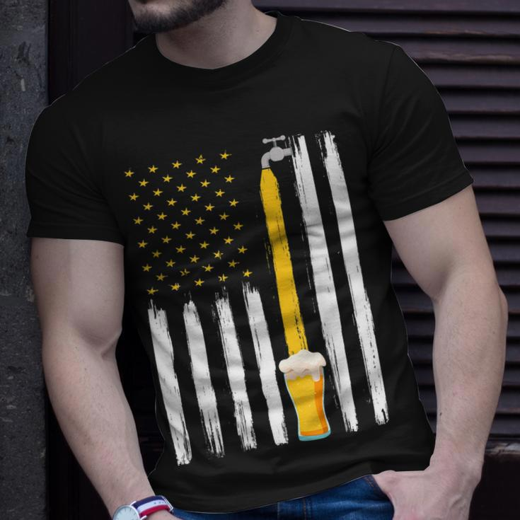 Crafts Beer American Flag Usa 4Th July Brewery Alcohol Lover Unisex T-Shirt Gifts for Him