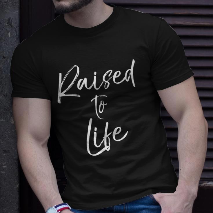 Cute Christian Baptism Gift For New Believers Raised To Life Unisex T-Shirt Gifts for Him