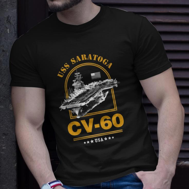 Cv-60 Uss Saratoga United States Navy Unisex T-Shirt Gifts for Him