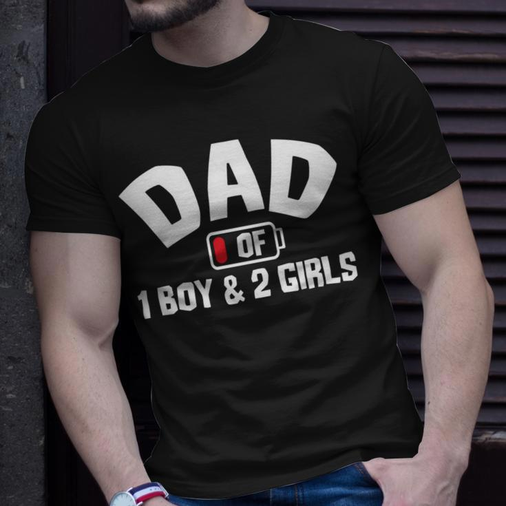 Dad Of One Boy And Two Girls Unisex T-Shirt Gifts for Him