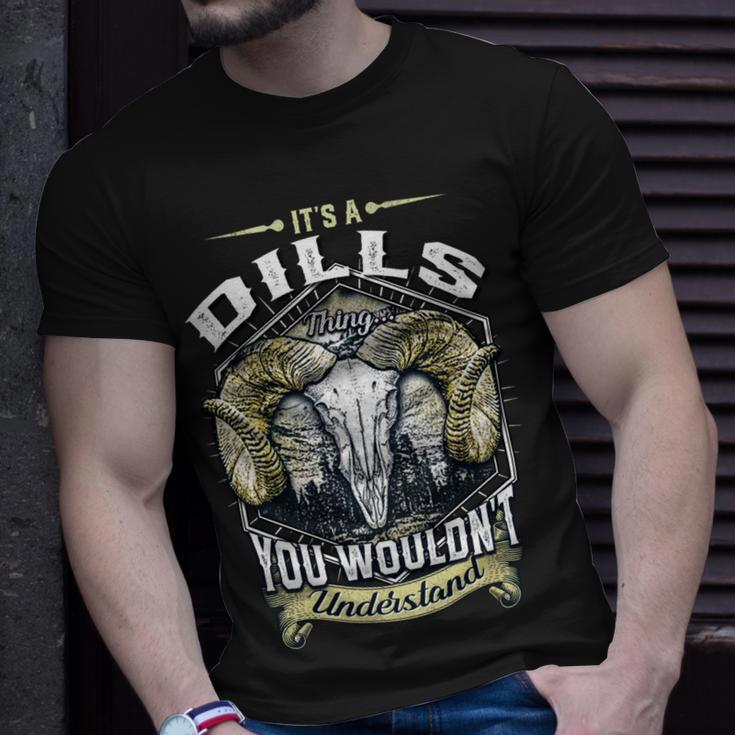 Dills Name Shirt Dills Family Name V4 Unisex T-Shirt Gifts for Him
