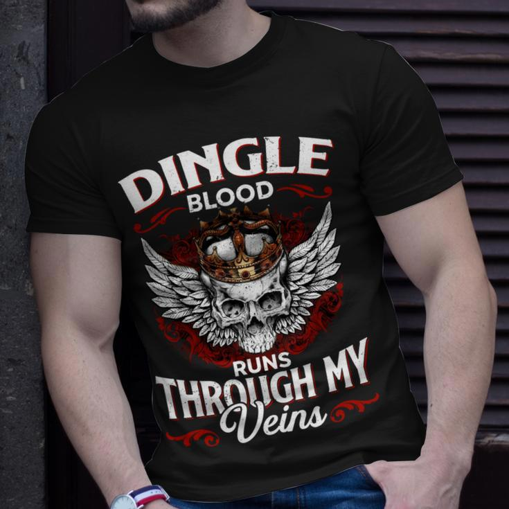 Dingle Blood Runs Through My Veins Name V2 Unisex T-Shirt Gifts for Him