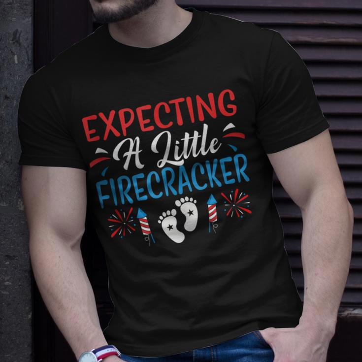 Expecting A Little Firecracker 4Th Of July Pregnancy Baby Unisex T-Shirt Gifts for Him
