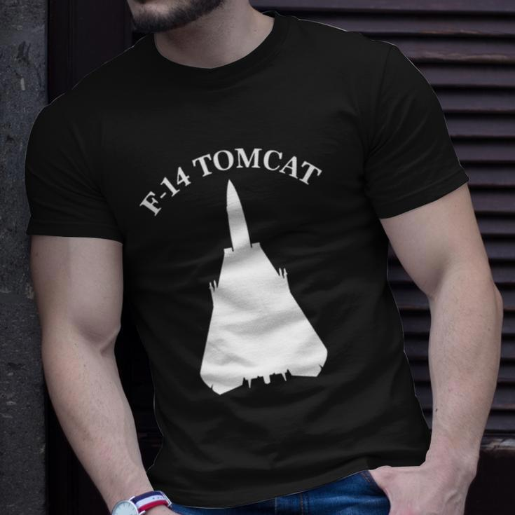 F-14 Tomcat Military Fighter Jet Design On Front And Back Unisex T-Shirt Gifts for Him