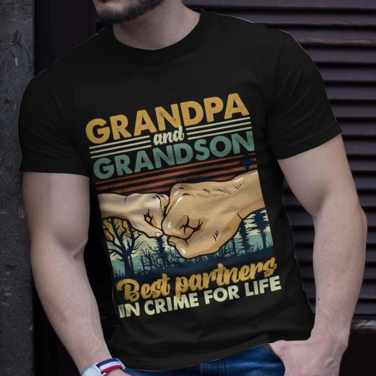 Father Grandpa And Grandson Best Partners In Crime For Life 113 Family Dad Unisex T-Shirt Gifts for Him