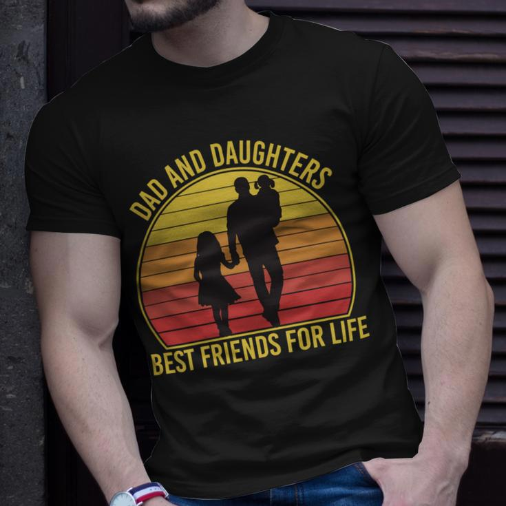 Father Grandpa Dad And Daughters Best Friends For Life Vintage137 Family Dad Unisex T-Shirt Gifts for Him