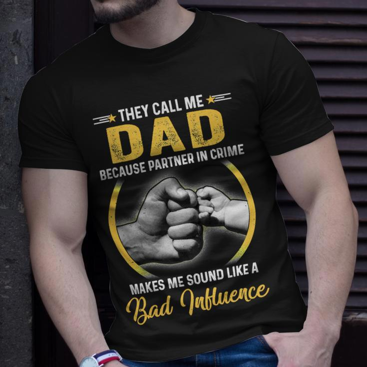 Father Grandpa Dad For Men Funny Fathers Day They Call Me Dad 4 Family Dad Unisex T-Shirt Gifts for Him