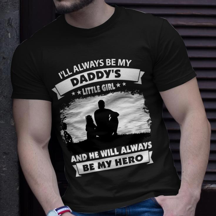 Father Grandpa Ill Always Be My Daddys Little Girl And He Will Always Be My Herotshir Family Dad Unisex T-Shirt Gifts for Him