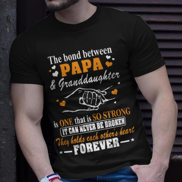 Father Grandpa The Bond Between Papagranddaughter Os One 105 Family Dad Unisex T-Shirt Gifts for Him