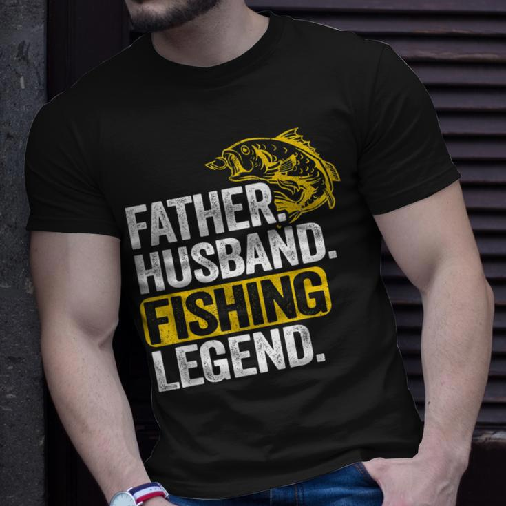 Father Husband Fishing Legend Bass Fisherman Dad Fishing T-shirt Gifts for Him