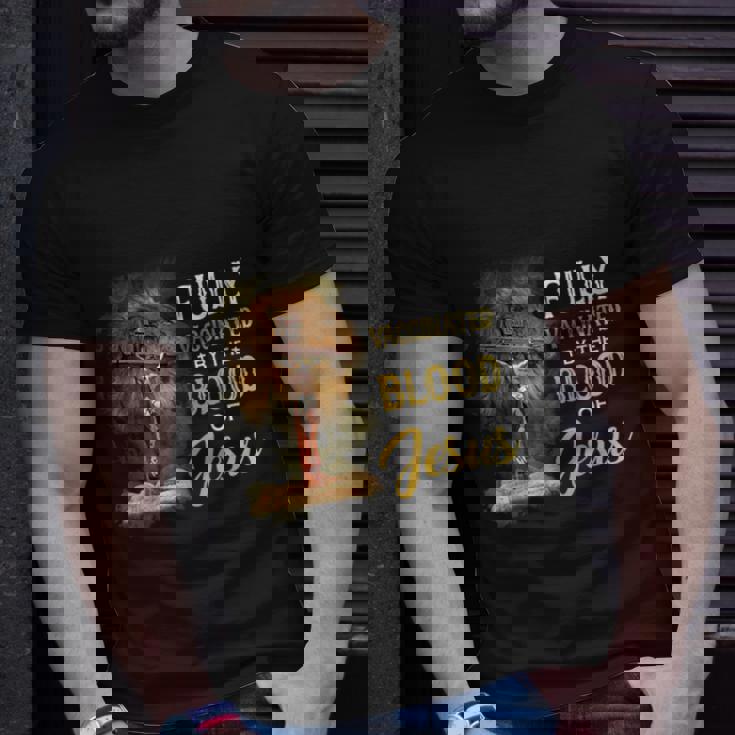 Fully Vaccinated By The Blood Of Jesus Cross Faith Christian Unisex T-Shirt Gifts for Him