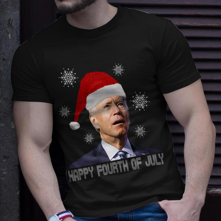 Funny Anti Joe Biden Happy 4Th Of July Merry Christmas Unisex T-Shirt Gifts for Him