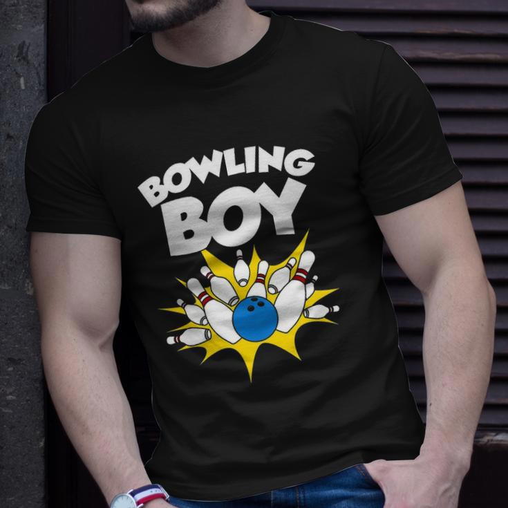 Funny Bowling Gift For Kids Cool Bowler Boys Birthday Party Unisex T-Shirt Gifts for Him
