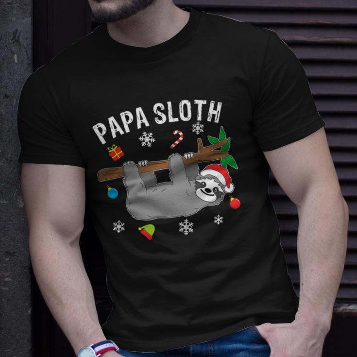 Funny Christmas Sloth Family Matching Papa Gift Unisex T-Shirt Gifts for Him