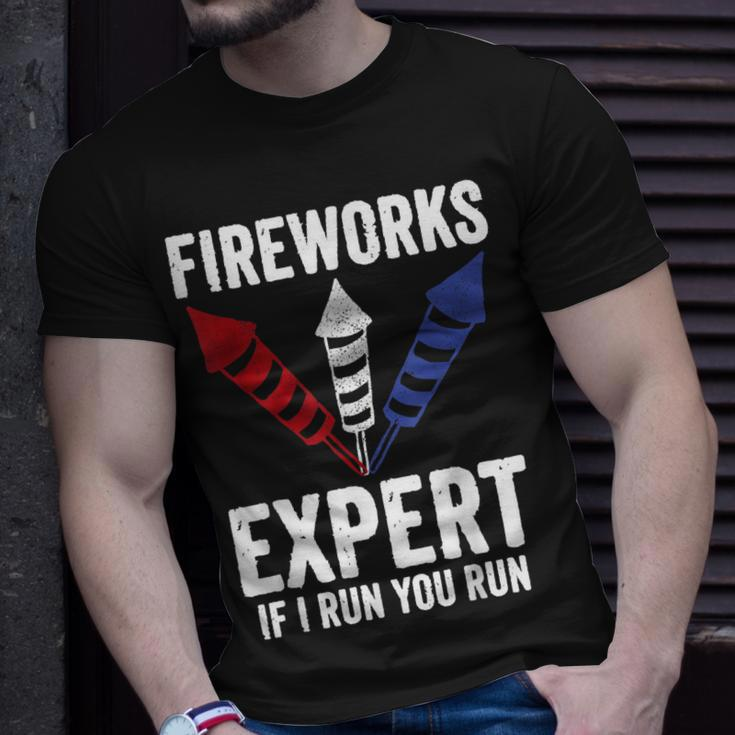 Funny Fireworks Expert 4Th Of July If I Run You Run Unisex T-Shirt Gifts for Him