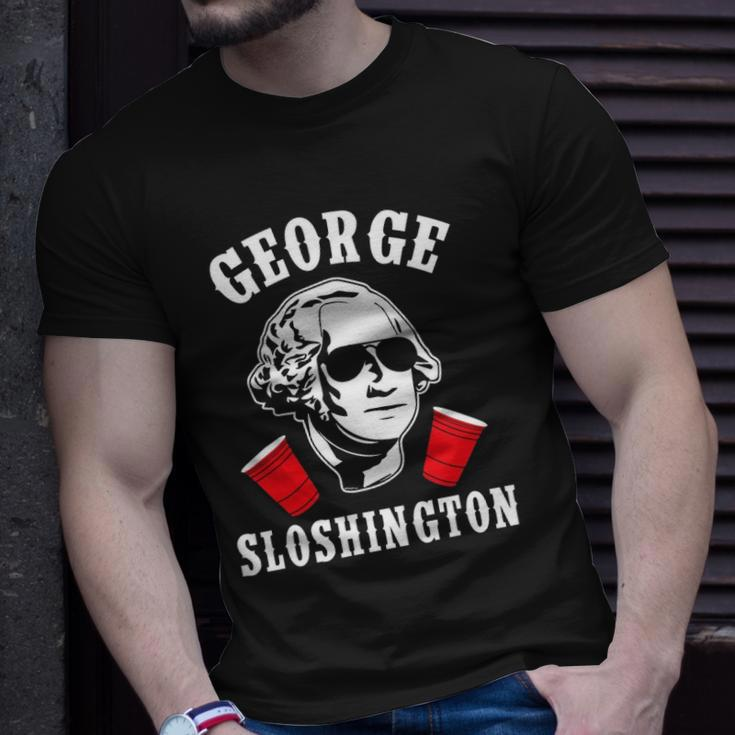 Funny George Sloshington 4Th Of July Aviator American Unisex T-Shirt Gifts for Him