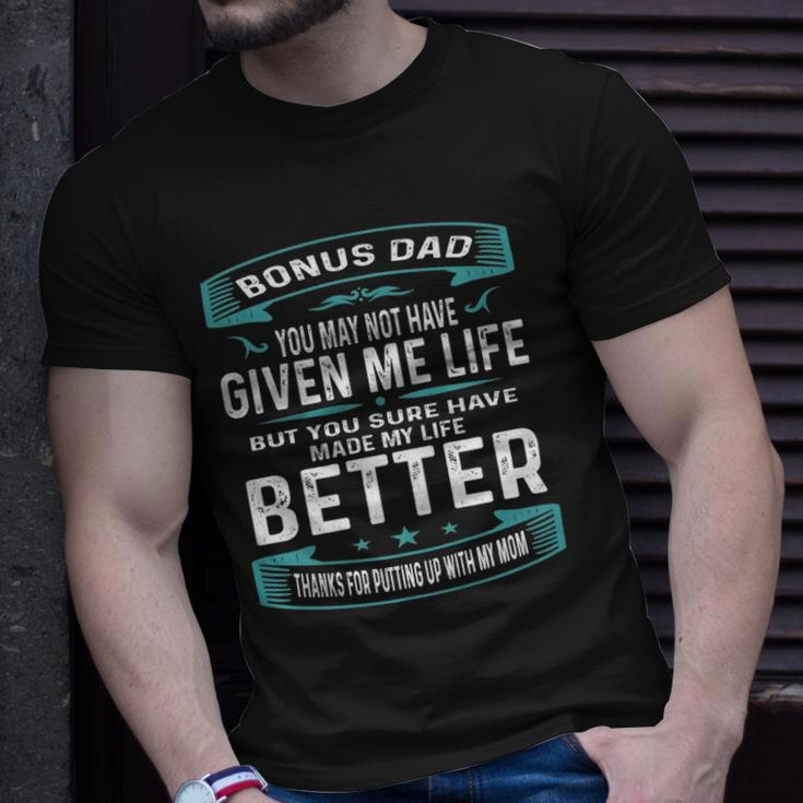 Funny Vintage Fathers Day Bonus Dad From Daughter Son Boys Unisex T-Shirt Gifts for Him