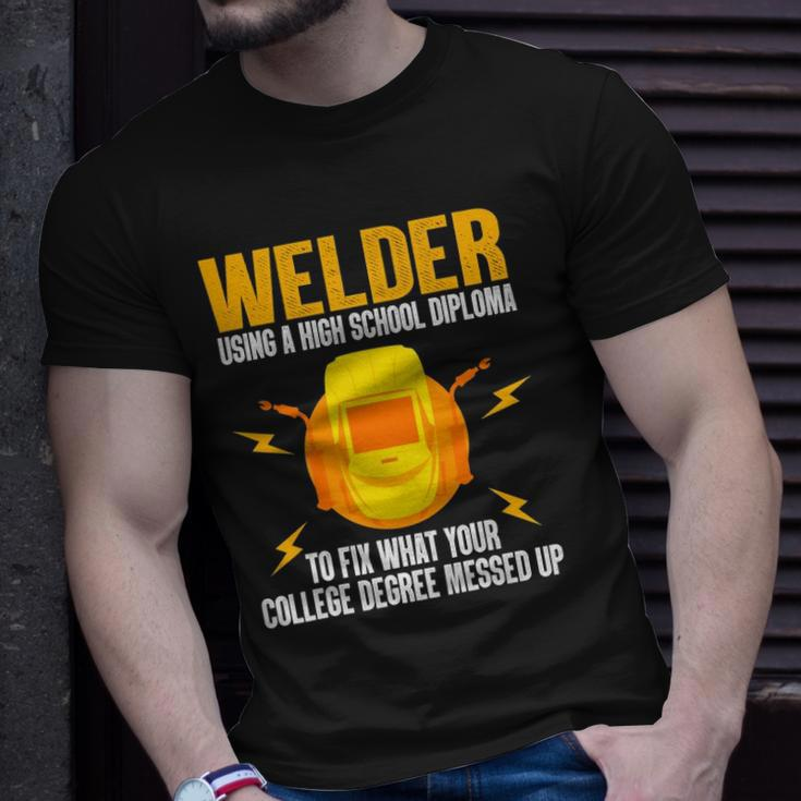 Funny Welder Art For Men Women Steel Welding Migtig Welder Unisex T-Shirt Gifts for Him