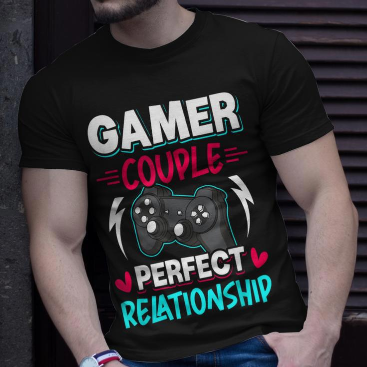 Gamer Couple Perfect Relationship Video Gamer Gaming Unisex T-Shirt Gifts for Him