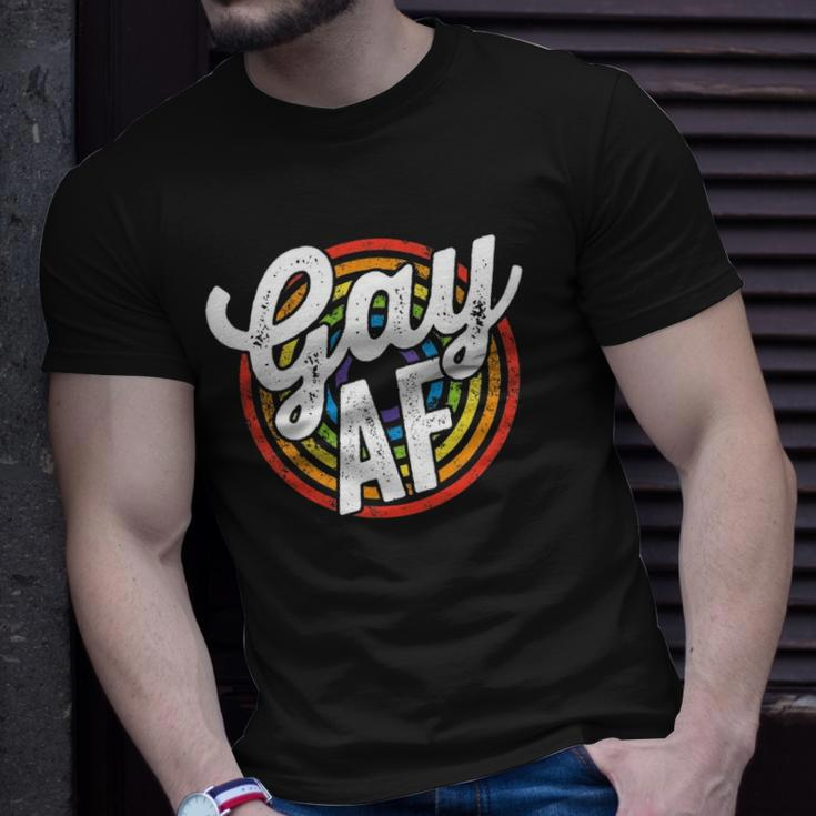 Gay Af Lgbt Pride Rainbow Flag March Rally Protest Equality Unisex T-Shirt Gifts for Him