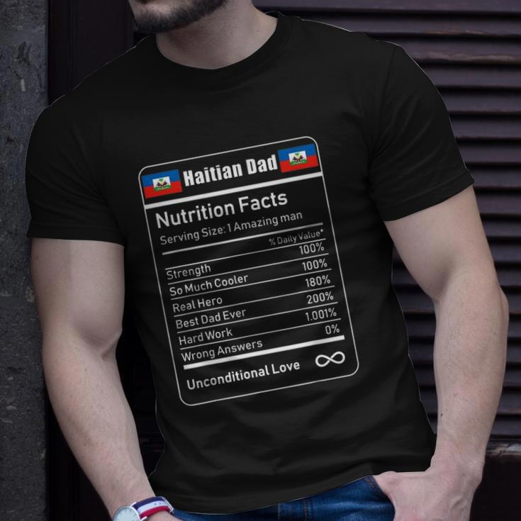 Haitian Dad Nutrition Facts Fathers Day Unisex T-Shirt Gifts for Him