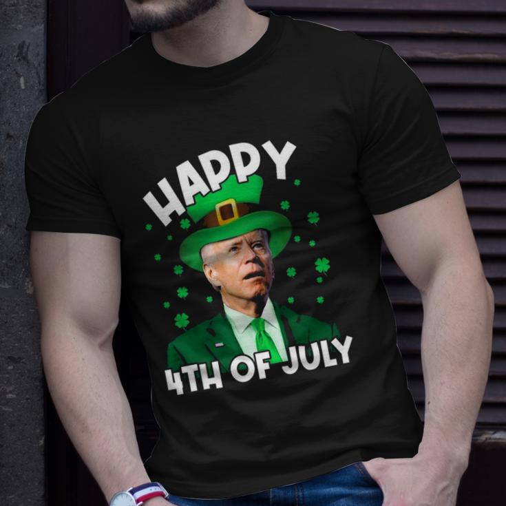 Happy 4Th Of July Biden Leprechaun Shamrock St Patricks Day Unisex T-Shirt Gifts for Him
