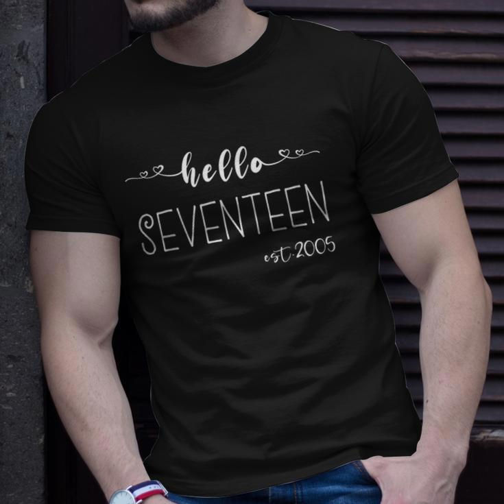 Hello 17Th Birthday For Girls Boy 17 Years Old Bday Seventeen Unisex T-Shirt Gifts for Him