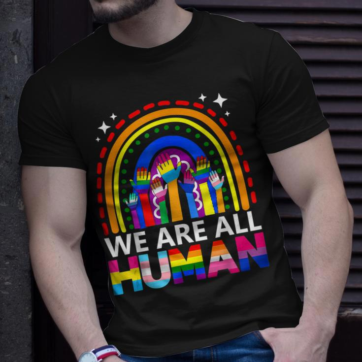 Human Lgbt Flag Gay Pride Month Transgender Rainbow Lesbian Unisex T-Shirt Gifts for Him