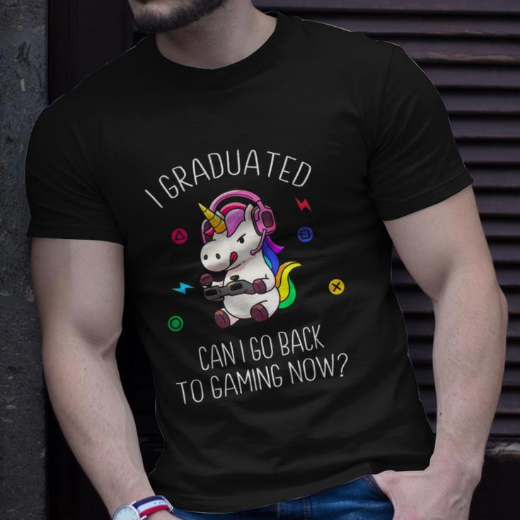 I Graduated Can I Go Back To Gaming Now Unicorn Graduation Unisex T-Shirt Gifts for Him