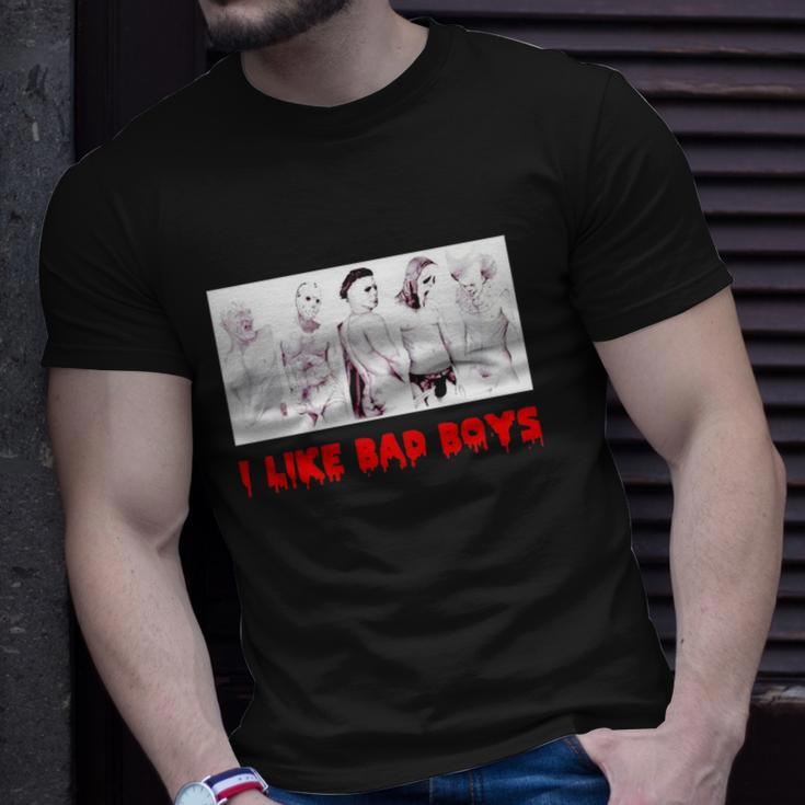 I Like Bad Boys Horror Movies Unisex T-Shirt Gifts for Him