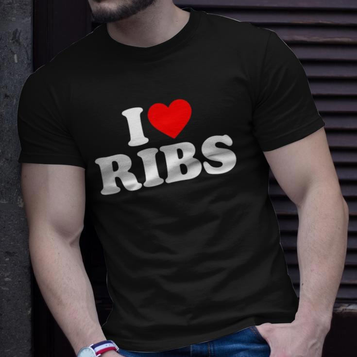 I Love Ribs I Heart Ribs Food Lover Unisex T-Shirt Gifts for Him