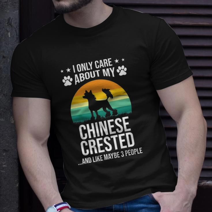 I Only Care About My Chinese Crested Dog Lover Unisex T-Shirt Gifts for Him