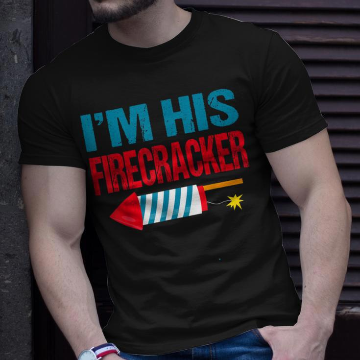 Im His Firecracker His And Hers 4Th Of July Matching Couple Unisex T-Shirt Gifts for Him
