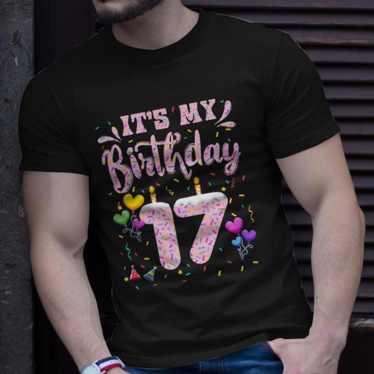 Its My 17Th Birthday Girl Doughnut Happy 17 Years Old Teens Unisex T-Shirt Gifts for Him