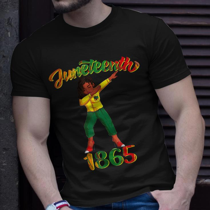 Juneteenth 1865 Dab Black Woman Brown Skin Afro American Unisex T-Shirt Gifts for Him