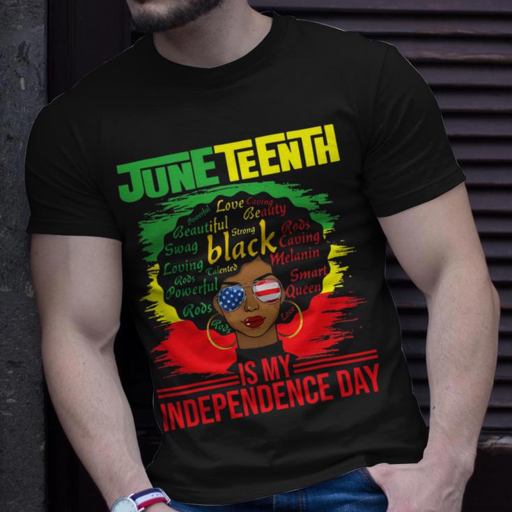 Juneteenth Is My Independence Day African Flag Black History Unisex T-Shirt Gifts for Him