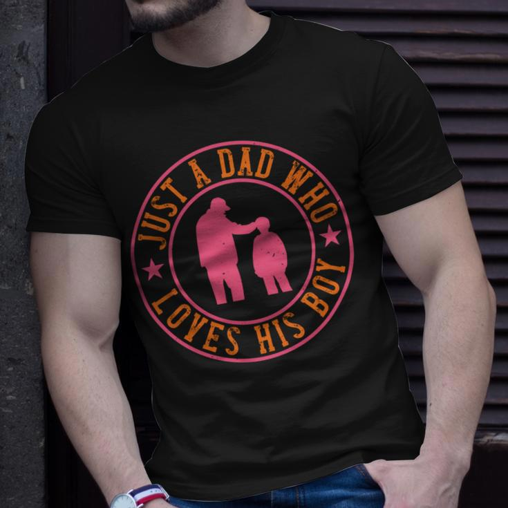 Just A Dad Who Loves His Boy Unisex T-Shirt Gifts for Him