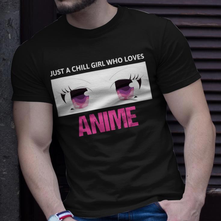 Just A Girl Who Loves Anime Chill Anime Girl Unisex T-Shirt Gifts for Him