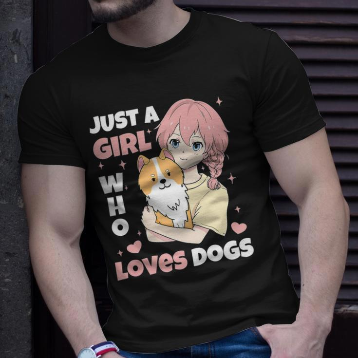Just A Girl Who Loves Dogs Cute Corgi Lover Outfit & Apparel Unisex T-Shirt Gifts for Him