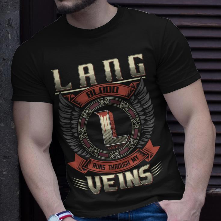 Lang Blood Run Through My Veins Name V5 Unisex T-Shirt Gifts for Him