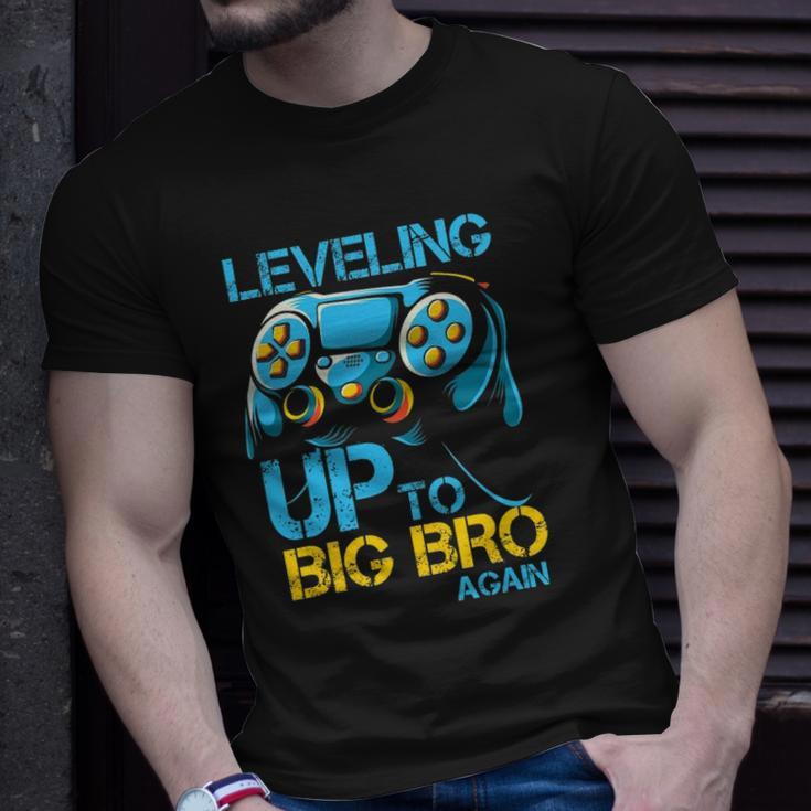 Leveling Up To Big Bro Again Gaming Lovers Vintage Unisex T-Shirt Gifts for Him