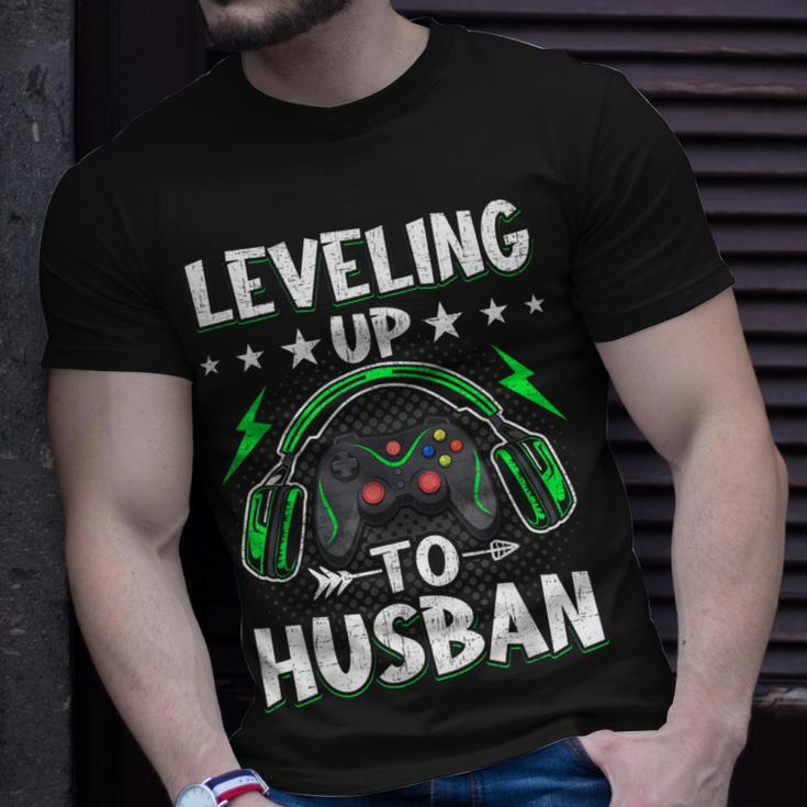 Leveling Up To Husban Husband Video Gamer Gaming Unisex T-Shirt Gifts for Him
