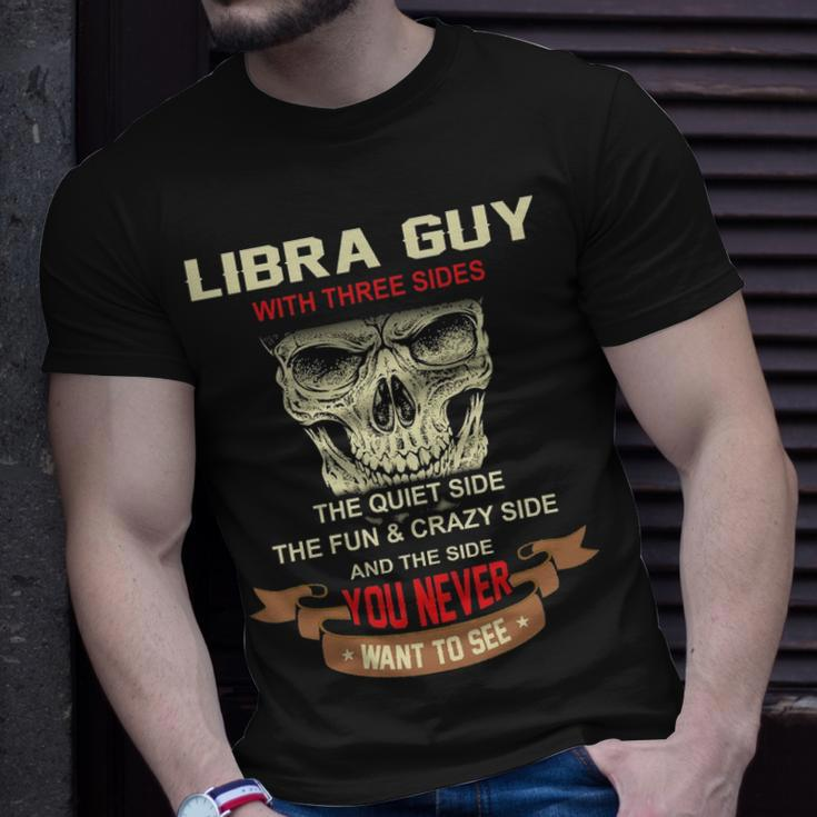 Libra Guy I Have 3 Sides Libra Guy Birthday T-Shirt Gifts for Him