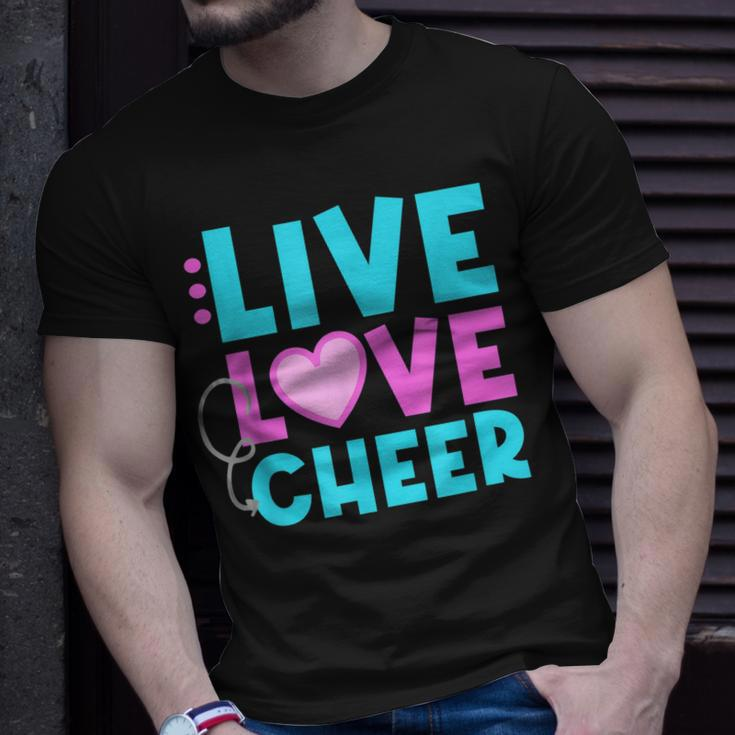 Live Love Cheer Funny Cheerleading Lover Quote Cheerleader V2 Unisex T-Shirt Gifts for Him